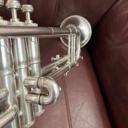 Buescher Model 9 Bb Trumpet (1921) (rare mute) (silver plated) (gold wash bell) (LP) SN 81491