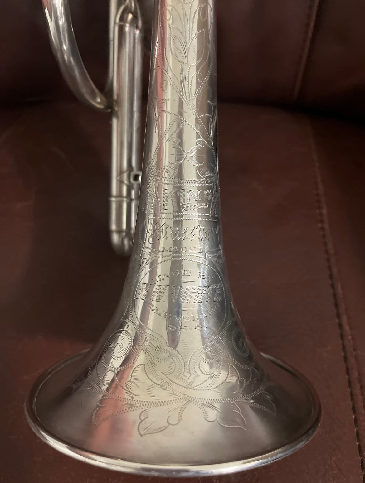 King Master Model (1918) Bb Cornet SN 26599 (ML bore) (silver plated) (gold wash bell)(professional)