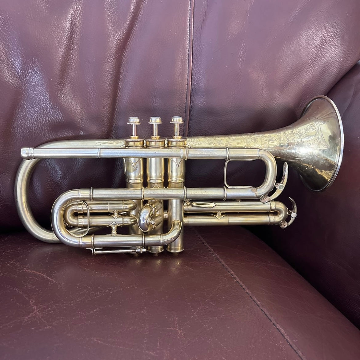 Conn New Invention Bb and A Cornet (1911) SN 123333 (Large Bore .484) (Gold plated)(professional)