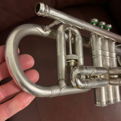 Conn Victor (model 4A) Bb and A cornet (1923) SN 199151 (Silver plated) (very rare) (opera glass - micro tuner)(professional)