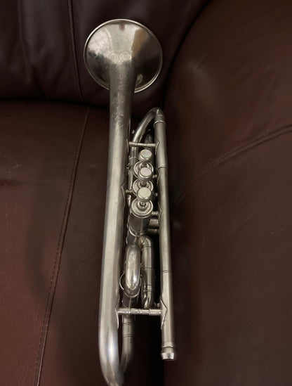 Conn Victor (model 4A) Bb and A cornet (1923) SN 199151 (Silver plated) (very rare) (opera glass - micro tuner)(professional)