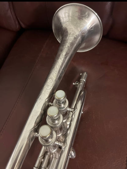 King Master Model (1918) Bb Cornet SN 26599 (ML bore) (silver plated) (gold wash bell)(professional)