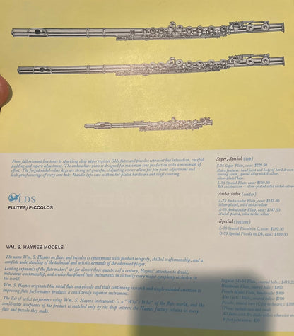 Olds Ambassador A-75 Flute (Silver plated)SN 67443 (new head cork)