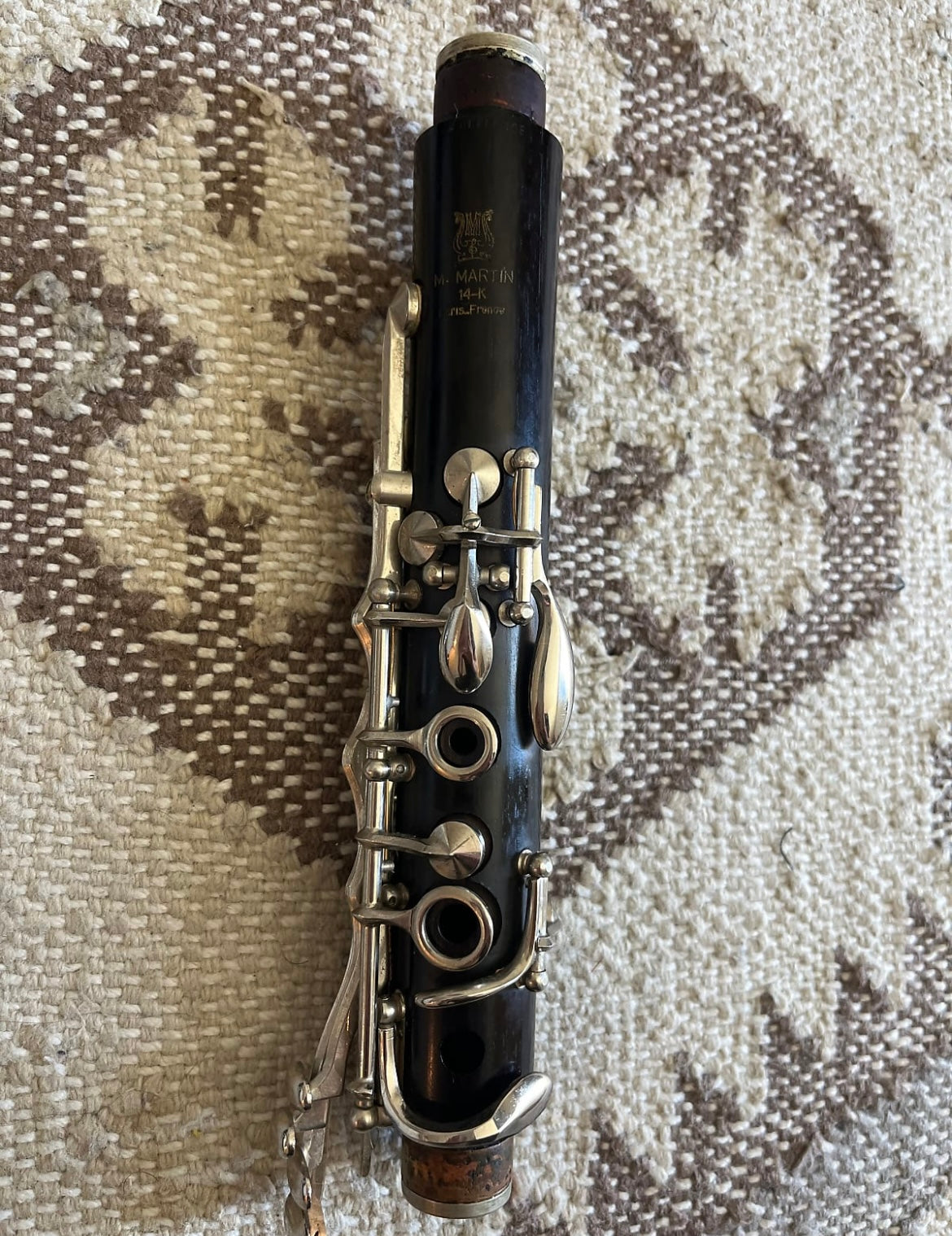 M Martin 14-K Bb Soprano Clarinet (Paris, France) SN 986 (wood)(intermediate)