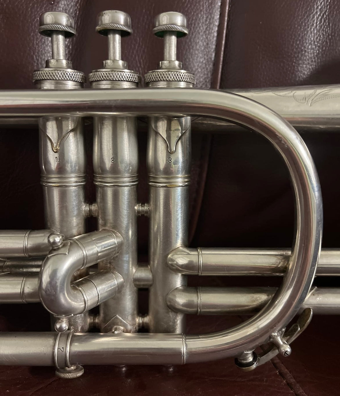 King Master Model (1918) Bb Cornet SN 26599 (ML bore) (silver plated) (gold wash bell)(professional)