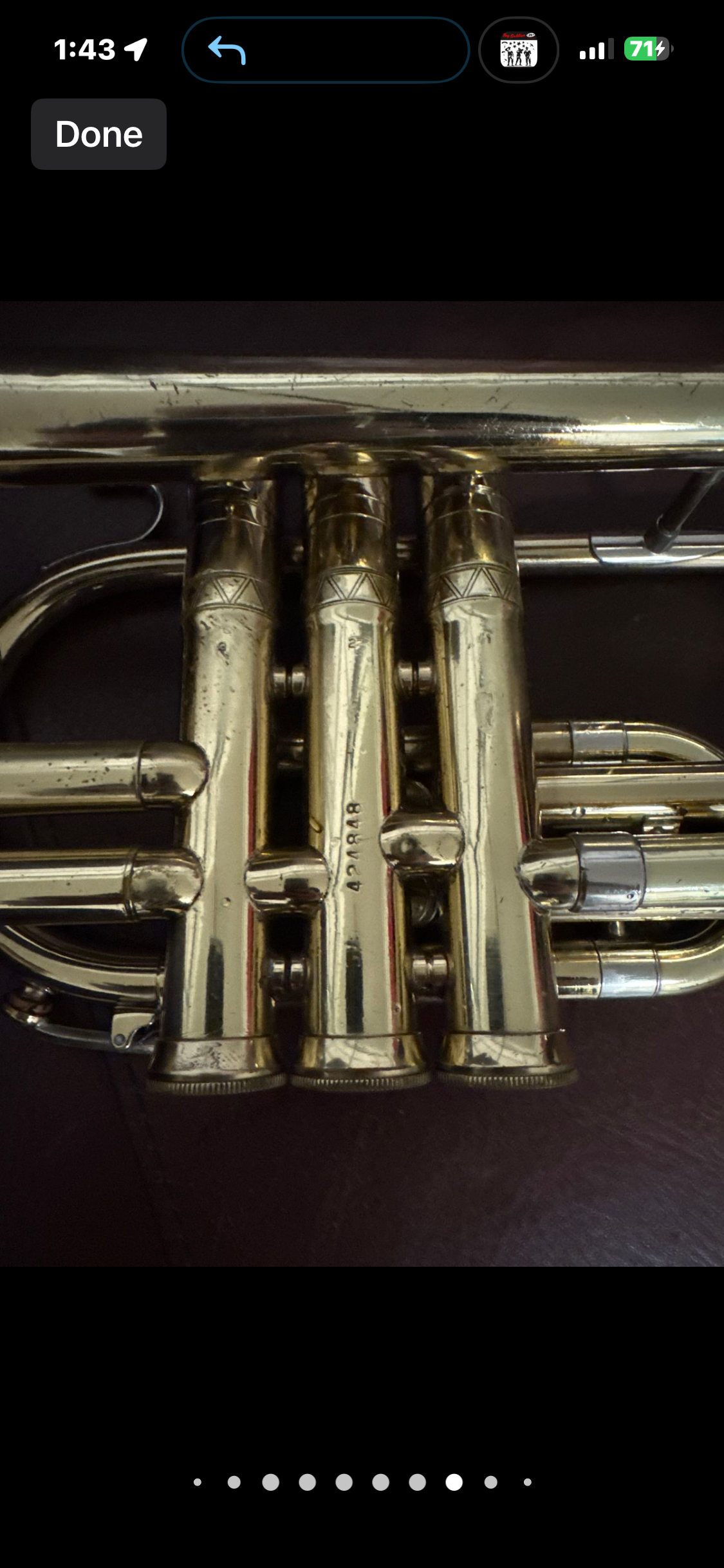 Holton Collegiate Bb cornet SN 424848