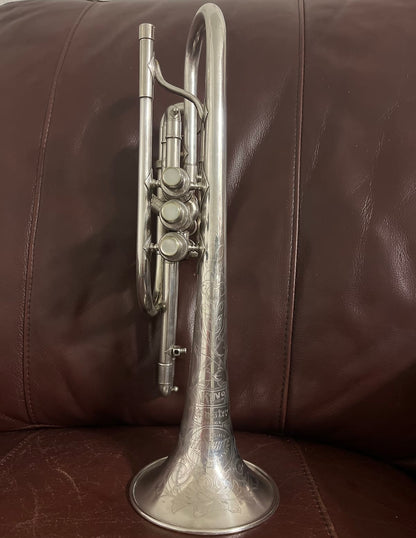 King Master Model (1918) Bb Cornet SN 26599 (ML bore) (silver plated) (gold wash bell)(professional)