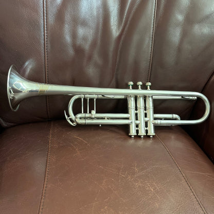 Buescher Model 9 Bb Trumpet (1921) (rare mute) (silver plated) (gold wash bell) (LP) SN 81491