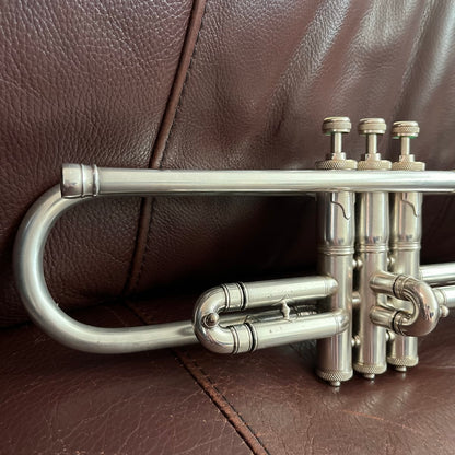 Buescher Model 9 Bb Trumpet (1921) (rare mute) (silver plated) (gold wash bell) (LP) SN 81491