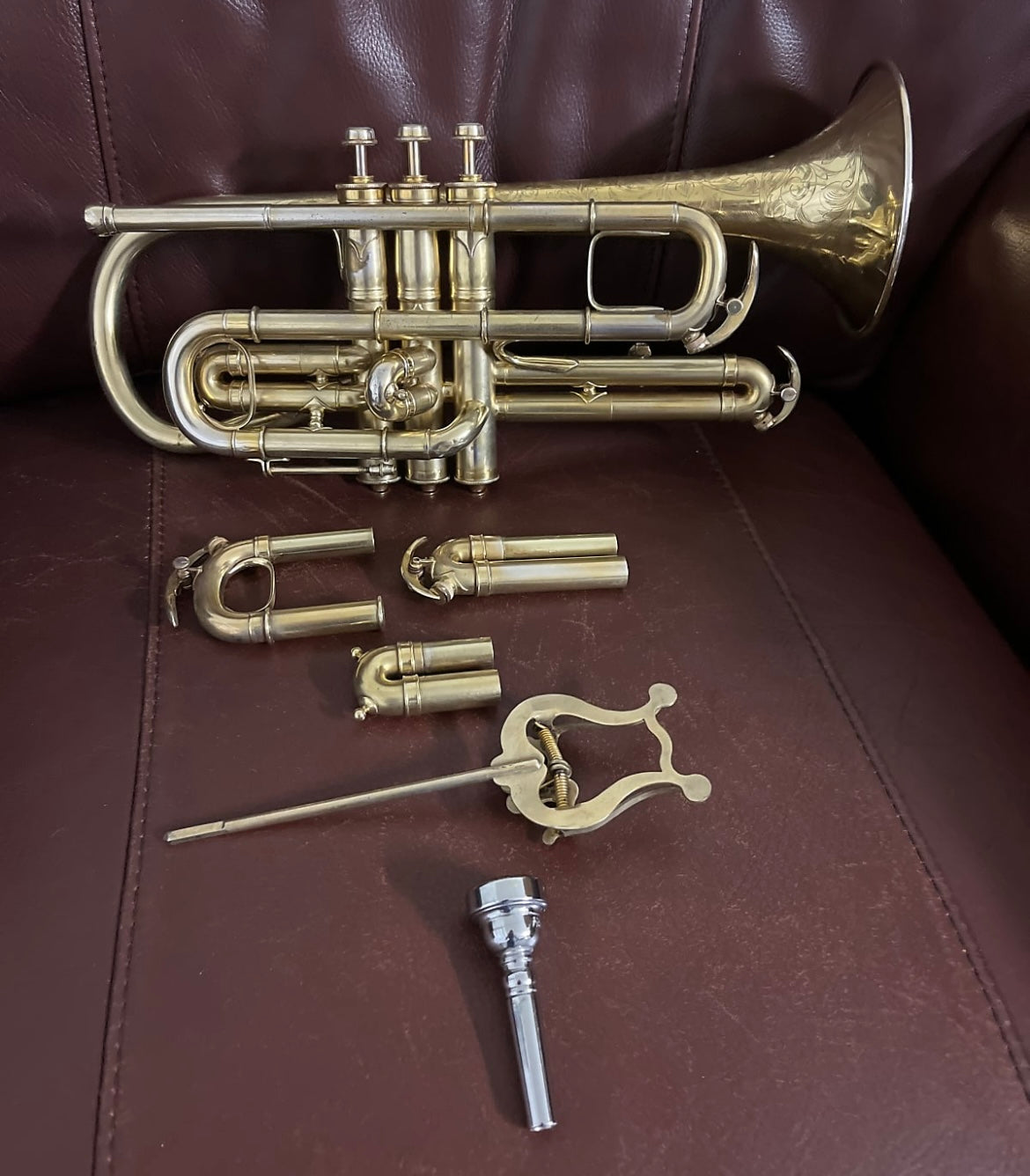 Conn New Invention Bb and A Cornet (1911) SN 123333 (Large Bore .484) (Gold plated)(professional)