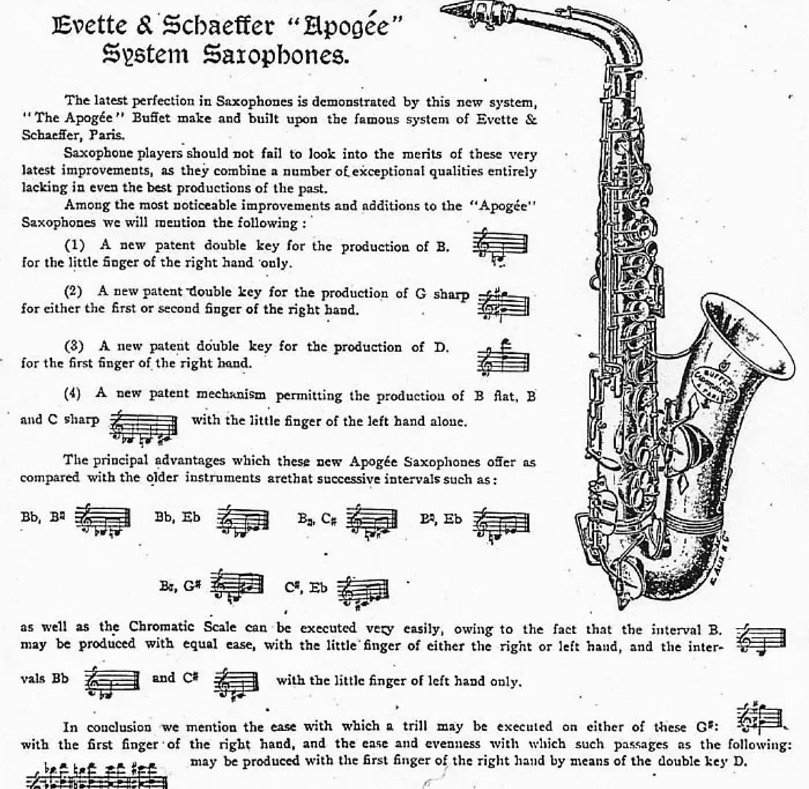 Buffet/Evette & Shaeffer “Apogee System” Alto Saxophone SN 43644 (Carl Fischer, New York) (Paris - France)