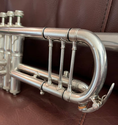 Buescher Model 9 Bb Trumpet (1921) (rare mute) (silver plated) (gold wash bell) (LP) SN 81491