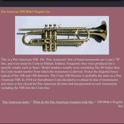 Pan American 58B Bb Trumpet (1954) SN 27115 (Director 14B)