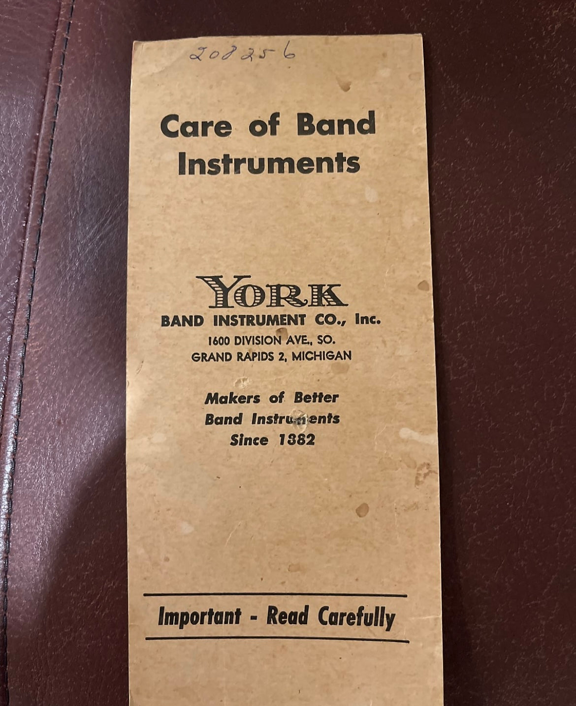 York Super Custom Bb Trumpet SN 208256